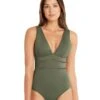 Sea Level Eco Essentials Spliced B-DD Cup One Piece Swimsuit - Khaki -BRASTOGO Sales sea level essentials spliced b d cup one piece swimsuit khaki 1