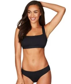 Sea Level Essentials Square Neck B-DD Cup Bikini Top - Black -BRASTOGO Sales sea level essentials square neck b dd cup bikini top black 2