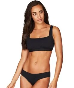 Sea Level Essentials Square Neck B-DD Cup Bikini Top - Black -BRASTOGO Sales sea level essentials square neck b dd cup bikini top black 6