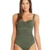 Sea Level Eco Essentials Twist Front B-DD Cup One Piece Swimsuit - Khaki 1 Sea Level Eco Essentials Twist Front B-DD Cup One Piece Swimsuit - Khaki -BRASTOGO Sales sea level essentials twist front b dd cup one piece swimsuit khaki 2