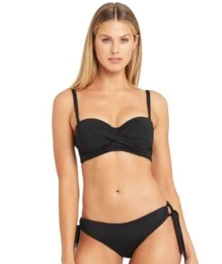 Sea Level Essentials Tie Side Hipster Bikini Brief - Black -BRASTOGO Sales sea level essentials twist front bandeau bikini top black 2 23a0a1da 4c6d 4ef9 b564 c2c75e5840bc