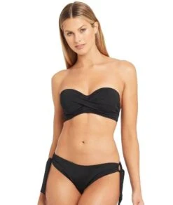 Sea Level Essentials Tie Side Hipster Bikini Brief - Black -BRASTOGO Sales sea level essentials twist front bandeau bikini top black 4 9282d250 b702 4757 a5dc 34fd52d9550c