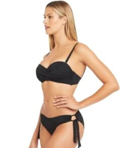 Sea Level Essentials Tie Side Hipster Bikini Brief - Black -BRASTOGO Sales sea level essentials twist front bandeau bikini top black 9 67119156 7d3a 4a9a a03f e3eda2e4c403