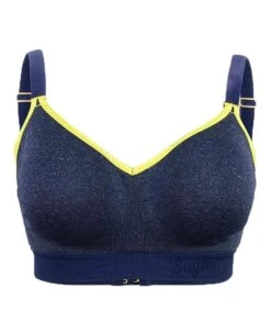 Sugar Candy Crush Fuller Bust Seamless F-HH Cup Wirefree Lounge Bra - Denim -BRASTOGO Sales sugar candy crush fuller bust seamless everyday bra denim 4