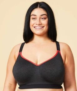 BRASTOGO Sales 48 Sugar Candy Crush Fuller Bust Seamless F-HH Cup Wirefree Lounge Bra - Charcoal