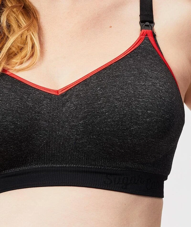 Sugar Candy Crush Fuller Bust Seamless F-HH Cup Wirefree Nursing Bra - Charcoal 8 Sugar Candy Crush Fuller Bust Seamless F-HH Cup Wirefree Nursing Bra - Charcoal - Image 6