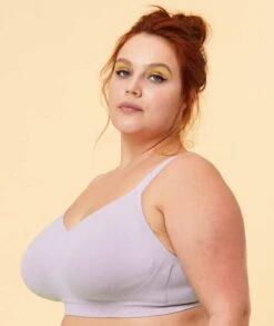 Sugar Candy Fuller Bust Seamless F-HH Cup Wirefree Lounge Bra - Lavender -BRASTOGO Sales sugar candy fuller bust seamless f hh cup lounge bra lavender 5