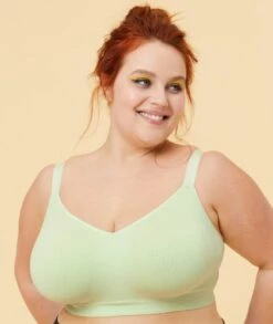 Sugar Candy Fuller Bust Seamless F-HH Cup Wirefree Lounge Bra - Mint Green