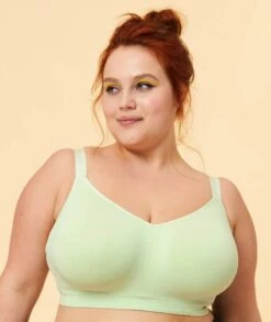 Sugar Candy Fuller Bust Seamless F-HH Cup Wirefree Lounge Bra - Mint Green -BRASTOGO Sales sugar candy fuller bust seamless f hh cup lounge bra mint green 2