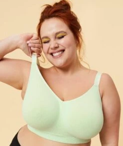 Sugar Candy Fuller Bust Seamless F-HH Cup Wirefree Lounge Bra - Mint Green -BRASTOGO Sales sugar candy fuller bust seamless f hh cup lounge bra mint green 3