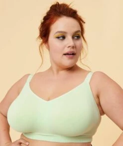 Sugar Candy Fuller Bust Seamless F-HH Cup Wirefree Lounge Bra - Mint Green -BRASTOGO Sales sugar candy fuller bust seamless f hh cup lounge bra mint green 4