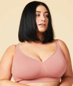 Sugar Candy Fuller Bust Seamless F-HH Cup Wirefree Lounge Bra - Rosewood -BRASTOGO Sales sugar candy fuller bust seamless f hh cup lounge bra rosewood 2