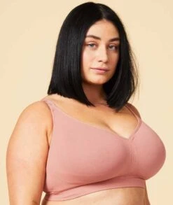 Sugar Candy Fuller Bust Seamless F-HH Cup Wirefree Lounge Bra - Rosewood -BRASTOGO Sales sugar candy fuller bust seamless f hh cup lounge bra rosewood 3