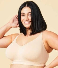 Sugar Candy Fuller Bust Seamless F-HH Cup Wirefree Lounge Bra - Beige -BRASTOGO Sales sugar candy fuller seamless everyday bra beige
