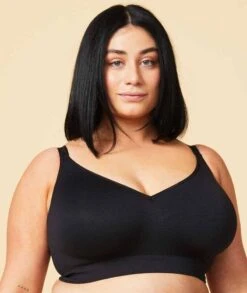 Sugar Candy Fuller Bust Seamless F-HH Cup Wirefree Lounge Bra - Black