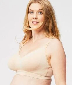 Cake Maternity Popping Candy Fuller Bust Seamless F-HH Cup Wirefree Nursing Bra - Nude -BRASTOGO Sales sugar candy fuller seamless non underwired nursing bra beige1