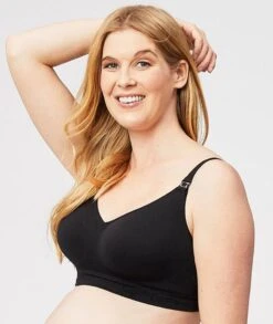 Cake Maternity Popping Candy Fuller Bust Seamless F-HH Cup Wirefree Nursing Bra - Black -BRASTOGO Sales sugar candy fuller seamless non underwired nursing bra black 2