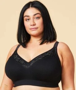 Sugar Candy Lux Fuller Bust Seamless F-HH Cup Wirefree Lounge Bra - Black -BRASTOGO Sales sugar candy lux fuller bust seamless f hh cup lounge bra black2