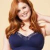 Sugar Candy Lux Fuller Bust Seamless F-HH Cup Wirefree Lounge Bra - Navy