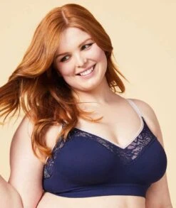 Sugar Candy Lux Fuller Bust Seamless F-HH Cup Wirefree Lounge Bra - Navy -BRASTOGO Sales sugar candy lux fuller bust seamless f hh cup lounge bra navy1