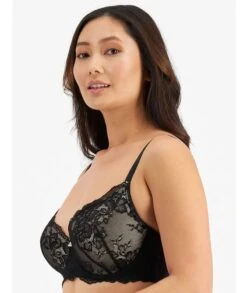 Temple Luxe By Berlei Lace Full Cup Contour Bra - Black/Nude -BRASTOGO Sales temple luxe by berlei lace full cup contour bra black 2