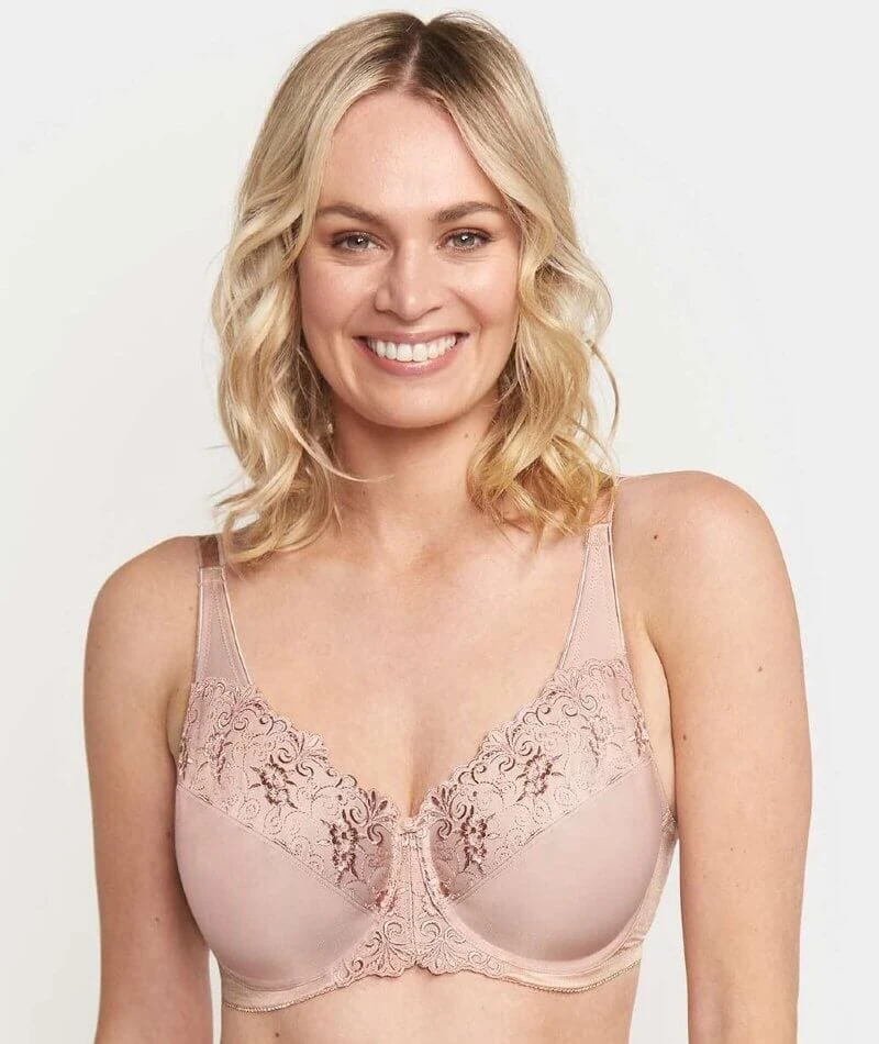 Triumph Embroidered Minimizer Bra - Tea Rose 3 Triumph Embroidered Minimizer Bra - Tea Rose