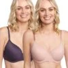 Triumph Gorgeous Luxury T-Shirt 2 Pack Bra - Tea Rose/Dark Grey -BRASTOGO Sales triumph gorgeous luxury t shirt 2 pack bra tea rose dark grey 01